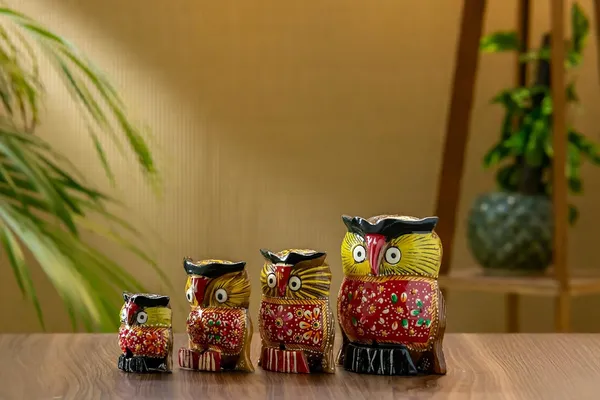Multicolour_Wood_Owl_Set_For_Home_Decor