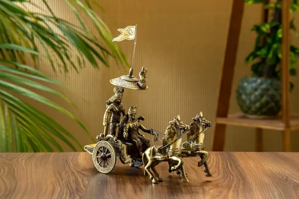 Gold_Brass_Krishna_Arjun_Rath_For_Home_Decor