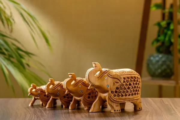 Brown_Wood_Elephant_Set_For_Home_Decor