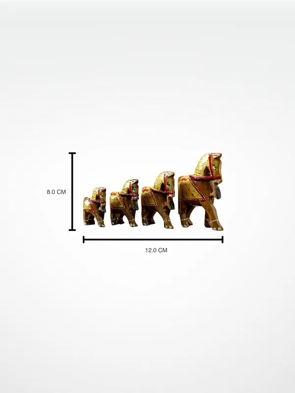 Brown_Wood_Horse_Set_For_Pooja_Decor