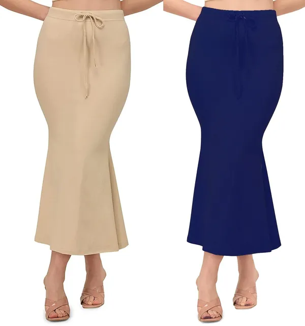 Alyne_Blended_Saree_Shapewear_Petticoat_For_Women,_Women'S_Blended_Fullelastic_With_Drawstring_Saree_Shapewear,_Skirts_For_Women,Shape_Wear_Dress_For_Saree_(Pack_Of_2)_Beige-Navy