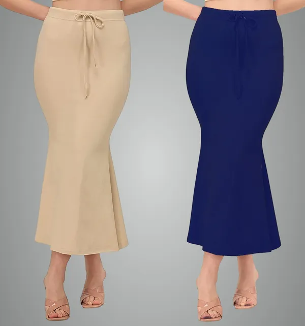 Alyne_Blended_Saree_Shapewear_Petticoat_For_Women,_Women'S_Blended_Fullelastic_With_Drawstring_Saree_Shapewear,_Skirts_For_Women,Shape_Wear_Dress_For_Saree_(Pack_Of_2)_Beige-Navy