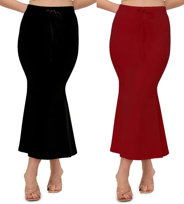 Alyne_Blended_Saree_Shapewear_Petticoat_For_Women,_Women'S_Blended_Fullelastic_With_Drawstring_Saree_Shapewear,_Skirts_For_Women,Shape_Wear_Dress_For_Saree_(Pack_Of_2)_Black-Maroon