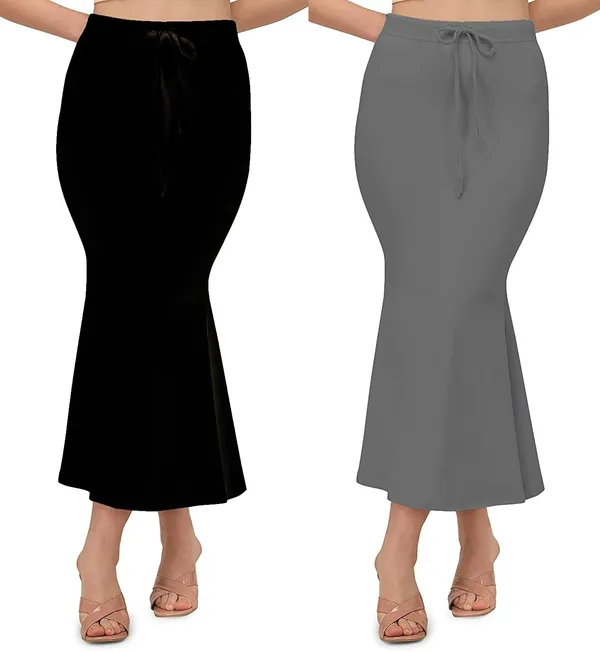 Alyne_Blended_Saree_Shapewear_Petticoat_For_Women,_Women'S_Blended_Fullelastic_With_Drawstring_Saree_Shapewear,_Skirts_For_Women,Shape_Wear_Dress_For_Saree_(Pack_Of_2)_Black-Grey