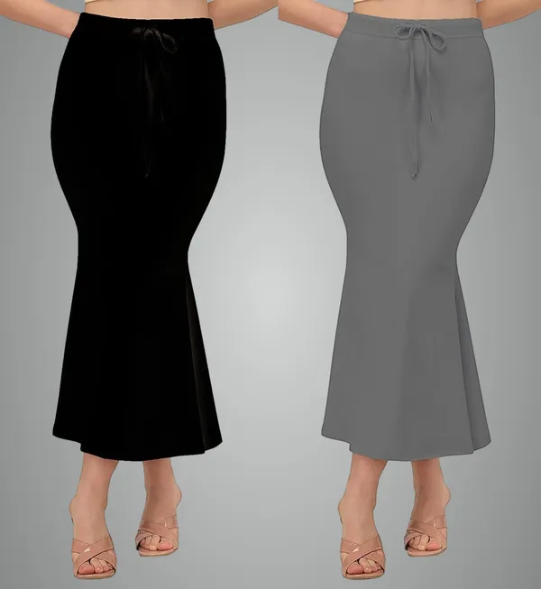 Alyne_Blended_Saree_Shapewear_Petticoat_For_Women,_Women'S_Blended_Fullelastic_With_Drawstring_Saree_Shapewear,_Skirts_For_Women,Shape_Wear_Dress_For_Saree_(Pack_Of_2)_Black-Grey
