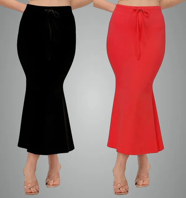 Alyne_Blended_Saree_Shapewear_Petticoat_For_Women,_Women'S_Blended_Fullelastic_With_Drawstring_Saree_Shapewear,_Skirts_For_Women,Shape_Wear_Dress_For_Saree_(Pack_Of_2)_Black-Red