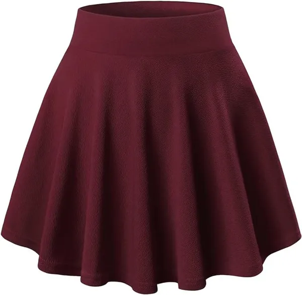 Alyne_Girl'S/Women'S_Classic_Stretchy_Solid_All_Time_Classy_Flared_Skater_Skirt_With_Attached_Inner_Shorts_(Xs,_Maroon)
