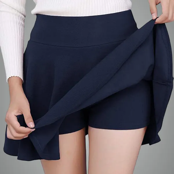 Alyne_Girl'S/Women'S_Classic_Stretchy_Solid_All_Time_Classy_Flared_Skater_Skirt_With_Attached_Inner_Shorts_(Xs,_Navy)