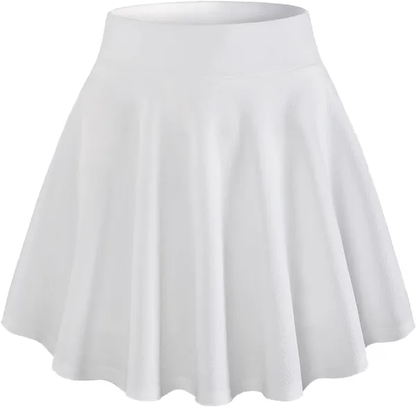 Alyne_Girl'S/Women'S_Classic_Stretchy_Solid_All_Time_Classy_Flared_Skater_Skirt_With_Attached_Inner_Shorts_(Xs,_White)