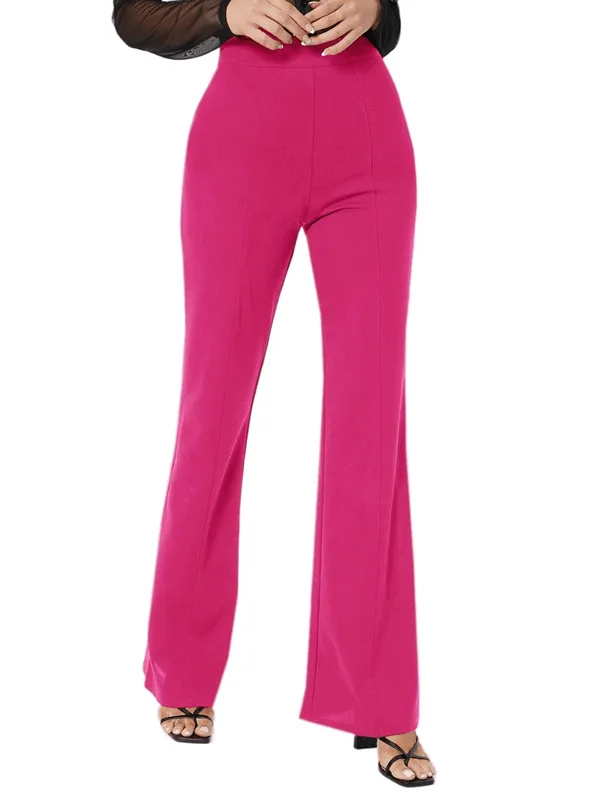 Alyne_Women'S_Trouser_Pants_For_Women_Stretchy_Straight_Leg_Elastic_Waist_Regular_Fit_Trouser_Pant_For_Regular_Casual_&_Office._(Xl,_Rani)