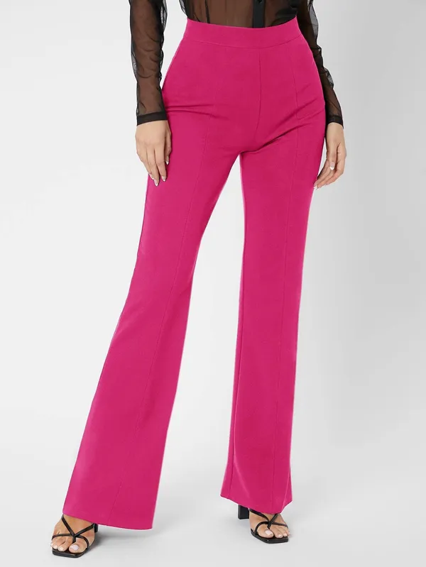 Alyne_Women'S_Trouser_Pants_For_Women_Stretchy_Straight_Leg_Elastic_Waist_Regular_Fit_Trouser_Pant_For_Regular_Casual_&_Office._(Xl,_Rani)
