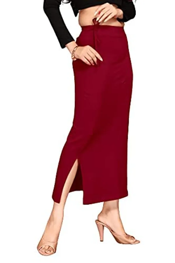 Alyne_Blended_Saree_Shapewear_Petticoat_For_Women,_Women'S_Blended_Fullelastic_With_Drawstring_Saree_Shapewear,_Skirts_For_Women,Shape_Wear_Dress_For_Saree_Maroon