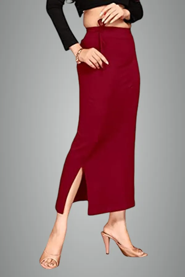 Alyne_Blended_Saree_Shapewear_Petticoat_For_Women,_Women'S_Blended_Fullelastic_With_Drawstring_Saree_Shapewear,_Skirts_For_Women,Shape_Wear_Dress_For_Saree_Maroon
