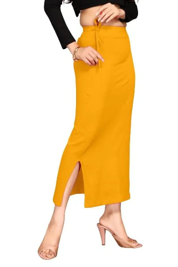 Alyne_Blended_Saree_Shapewear_Petticoat_For_Women,_Women'S_Blended_Fullelastic_With_Drawstring_Saree_Shapewear,_Skirts_For_Women,Shape_Wear_Dress_For_Saree_Mustard