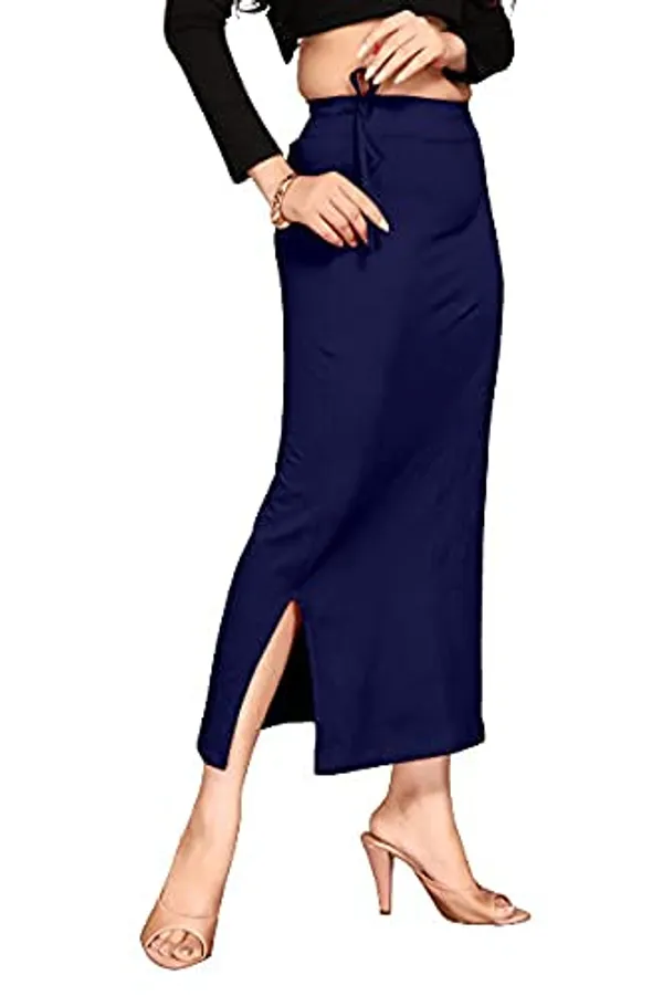Alyne_Blended_Saree_Shapewear_Petticoat_For_Women,_Women'S_Blended_Fullelastic_With_Drawstring_Saree_Shapewear,_Skirts_For_Women,Shape_Wear_Dress_For_Saree_Navy