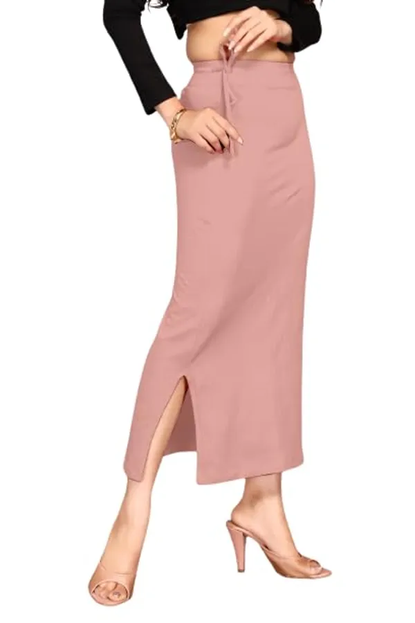 Alyne_Blended_Saree_Shapewear_Petticoat_For_Women,_Women'S_Blended_Fullelastic_With_Drawstring_Saree_Shapewear,_Skirts_For_Women,Shape_Wear_Dress_For_Saree_Peach