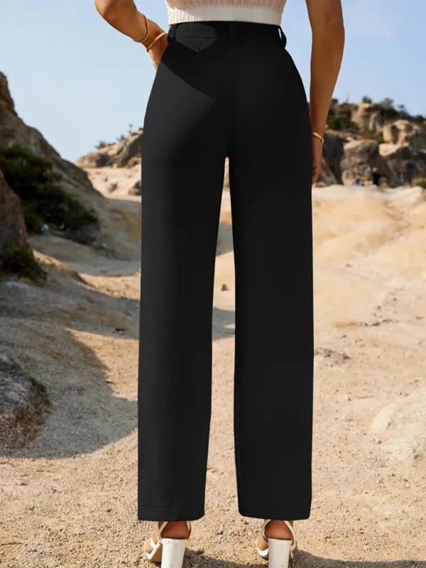 Alyne_Women'S_Trouser_Pants_For_Women_Stretchy_Straight_Leg_Elastic_Waist_With_Button/Regular_Fit_Trouser_Pant_For_Regular_Casual_&_Office_(Xl,_Black)