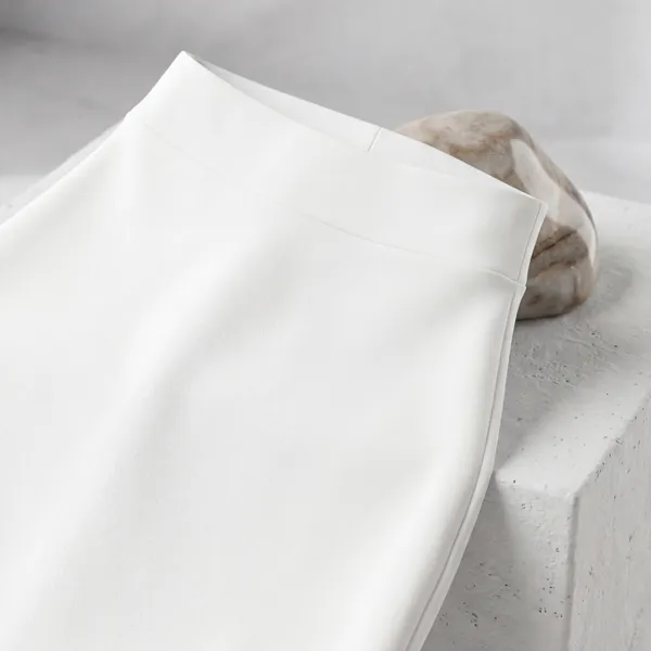 Alyne_Girl'S/Women'S_Classic_Stretchy_Bodycon_Pencil_Midi_Skirt_With_Elasticated_Waist_Belt_(Xs,_White)