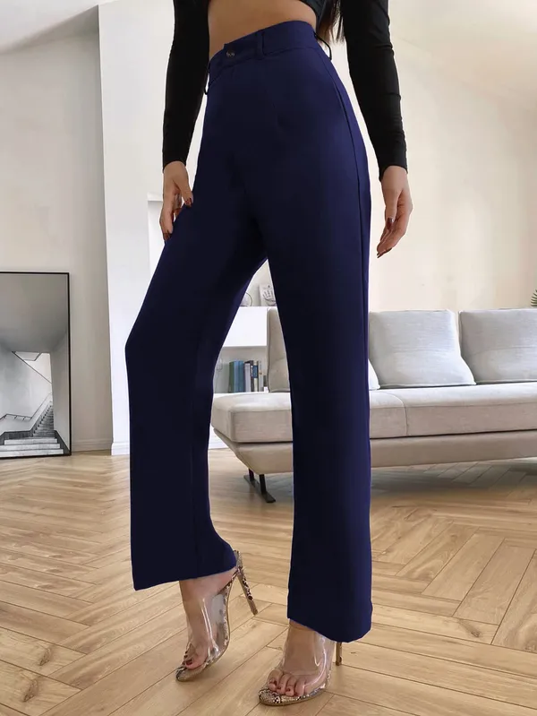 Alyne_Women'S_Trouser_Pants_For_Women_Stretchy_Straight_Leg_Elastic_Waist_With_Button/Regular_Fit_Trouser_Pant_For_Regular_Casual_&_Office_(Xl,_Navy)