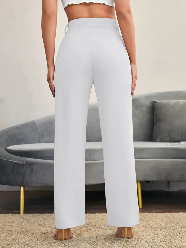 Alyne_Women'S_Trouser_Pants_For_Women_Stretchy_Straight_Leg_Elastic_Waist_With_Button/Regular_Fit_Trouser_Pant_For_Regular_Casual_&_Office_(Xl,_White)
