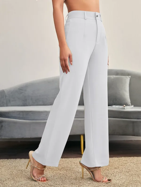 Alyne_Women'S_Trouser_Pants_For_Women_Stretchy_Straight_Leg_Elastic_Waist_With_Button/Regular_Fit_Trouser_Pant_For_Regular_Casual_&_Office_(Xl,_White)