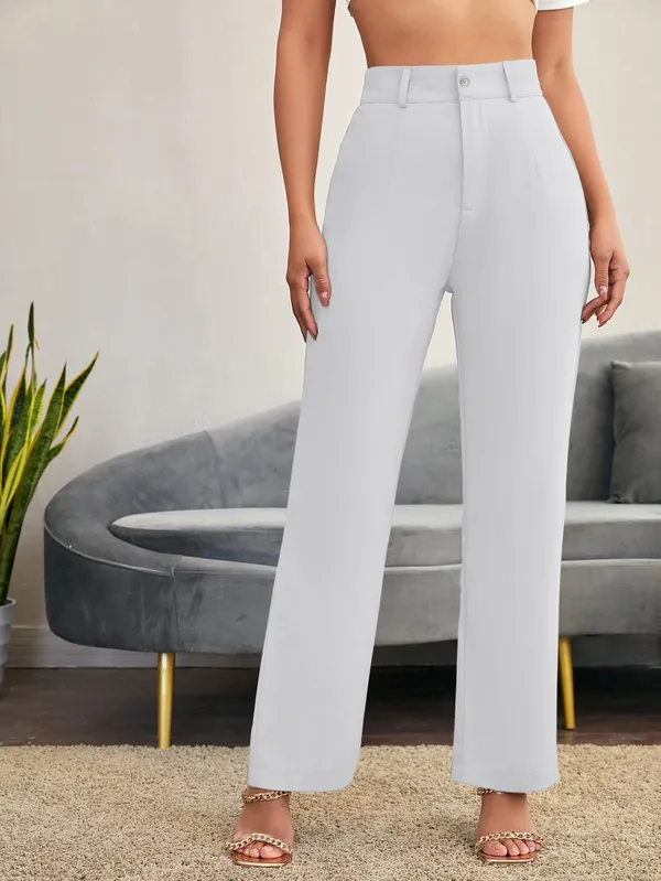 Alyne_Women'S_Trouser_Pants_For_Women_Stretchy_Straight_Leg_Elastic_Waist_With_Button/Regular_Fit_Trouser_Pant_For_Regular_Casual_&_Office_(Xl,_White)