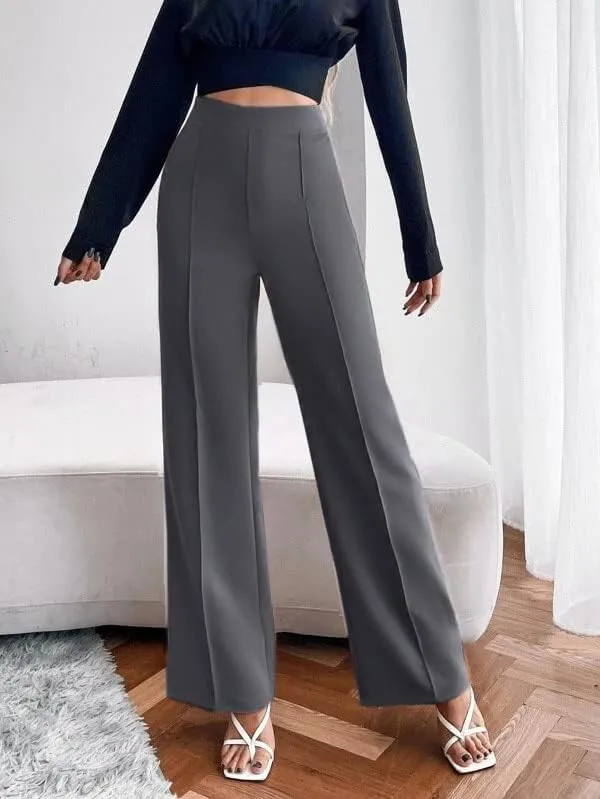 Alyne_Women'S_Trouser_Pants_For_Women_Stretchy_Straight_Line_Leg_Elastic_Waist/Regular_Fit_Trouser_Pant_For_Regular_Casual_Wear_(Xl,_Grey)