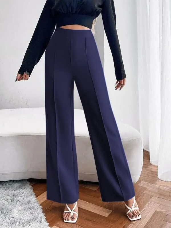 Alyne_Women'S_Trouser_Pants_For_Women_Stretchy_Straight_Line_Leg_Elastic_Waist/Regular_Fit_Trouser_Pant_For_Regular_Casual_Wear_(Xl,_Navy)