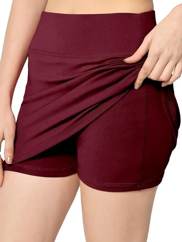 Alyne_Skirt_With_Shorts_For_Women'S_&_Girl'S_Solid_High_Waist_Flared_Skater_Short_Mini_Skirt_(Xs,_Maroon)