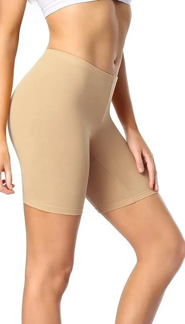 Alyne_Women'S_High_Coverage_Mid-Waist_Under_Short_With_Super_Combed_Cotton_Elastane_Stretch_With_Concealed_Waistband_Beige