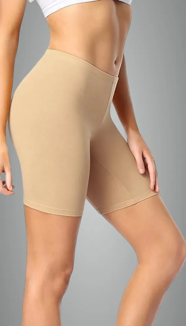Alyne_Women'S_High_Coverage_Mid-Waist_Under_Short_With_Super_Combed_Cotton_Elastane_Stretch_With_Concealed_Waistband_Beige