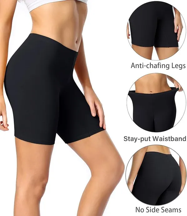 Alyne_Women'S_High_Coverage_Mid-Waist_Under_Short_With_Super_Combed_Cotton_Elastane_Stretch_With_Concealed_Waistband_Black