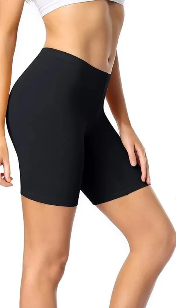 Alyne_Women'S_High_Coverage_Mid-Waist_Under_Short_With_Super_Combed_Cotton_Elastane_Stretch_With_Concealed_Waistband_Black