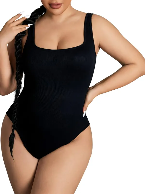 Alyne_Women'S_Seamless_Romper_-_Ribbed_Square_Neck_One-Piece_Jumpsuit,_Sleeveless_One-Piece_Bodysuit_With_Contouring_Fit_&_Lifting_Design_For_Casual_Everyday_Wear