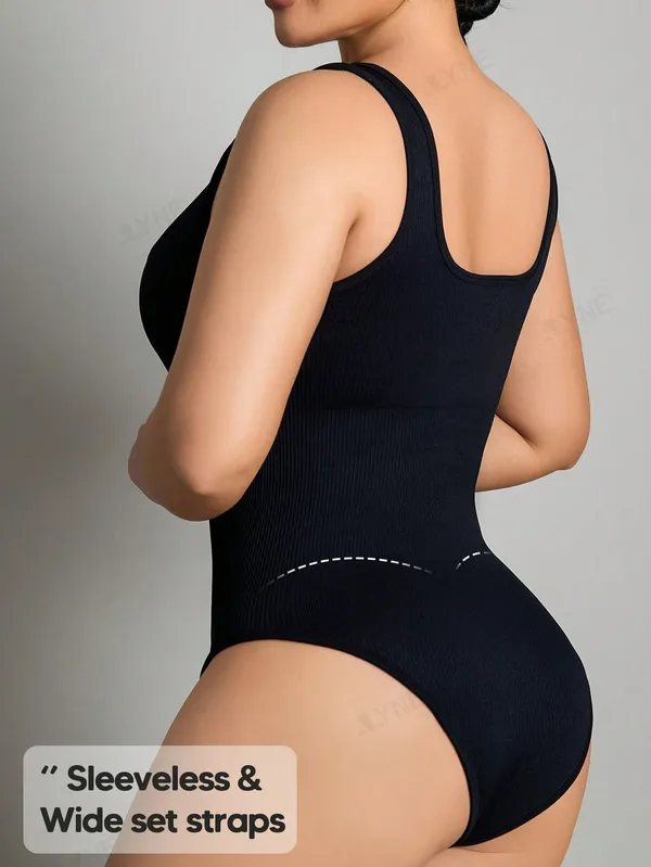 Alyne_Women'S_Seamless_Romper_-_Ribbed_Square_Neck_One-Piece_Jumpsuit,_Sleeveless_One-Piece_Bodysuit_With_Contouring_Fit_&_Lifting_Design_For_Casual_Everyday_Wear