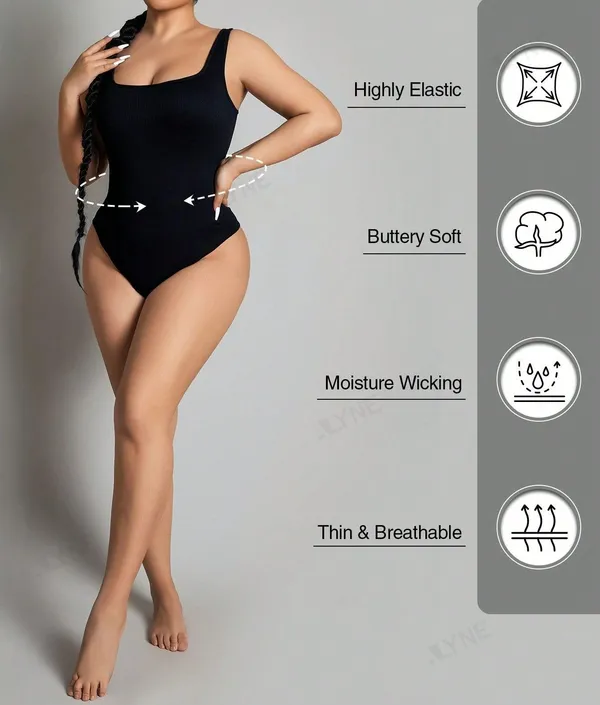 Alyne_Women'S_Seamless_Romper_-_Ribbed_Square_Neck_One-Piece_Jumpsuit,_Sleeveless_One-Piece_Bodysuit_With_Contouring_Fit_&_Lifting_Design_For_Casual_Everyday_Wear