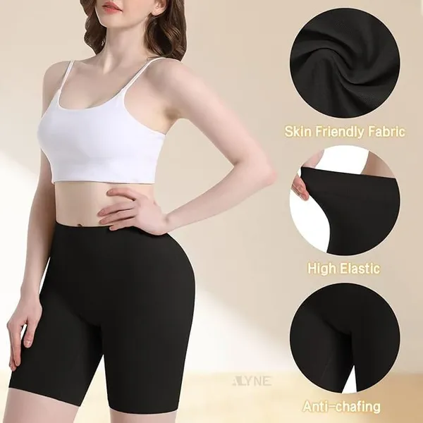 Alyne_Seamless_Shaping_Short_For_Women_-_Tummy_Control_Slip_Shorts_Under_Dress_Shapewear,_Smooth_Workout_&_Yoga_Shorts_Black