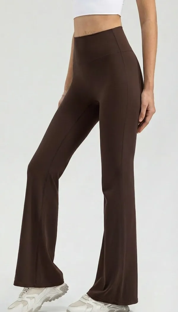 Alyne_Women_S_High-Waist_Flare_Yoga_Leggings_Bootcut_Workout_Pants_With_Slimming_Design,_Tummy_Control_High_Waisted_Flared_Leggings_Pants_Brown