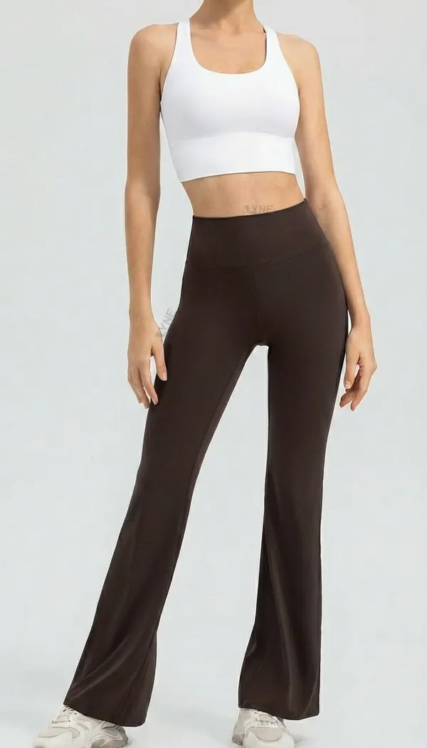 Alyne_Women_S_High-Waist_Flare_Yoga_Leggings_Bootcut_Workout_Pants_With_Slimming_Design,_Tummy_Control_High_Waisted_Flared_Leggings_Pants_Brown