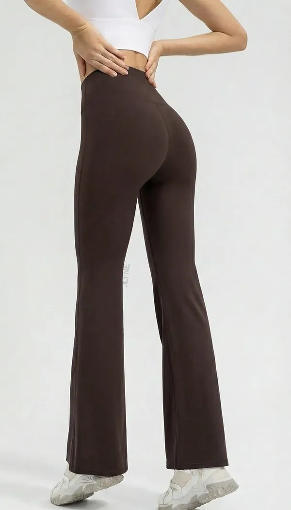 Alyne_Women_S_High-Waist_Flare_Yoga_Leggings_Bootcut_Workout_Pants_With_Slimming_Design,_Tummy_Control_High_Waisted_Flared_Leggings_Pants_Brown