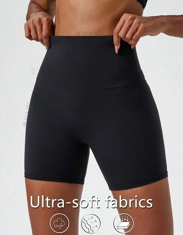 Alyne_Yoga_Women'S_High_Waist_No_Front_Seam_Shorts_Buttery_Soft,_Naked_Feeling_Yoga_&_Workout_Shorts_Black