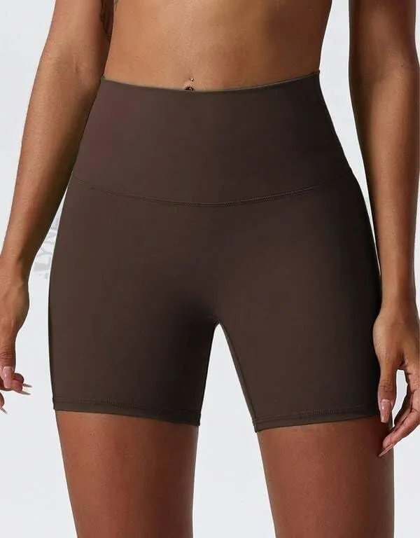 Alyne_Yoga_Women'S_High_Waist_No_Front_Seam_Shorts_Buttery_Soft,_Naked_Feeling_Yoga_&_Workout_Shorts_Brown