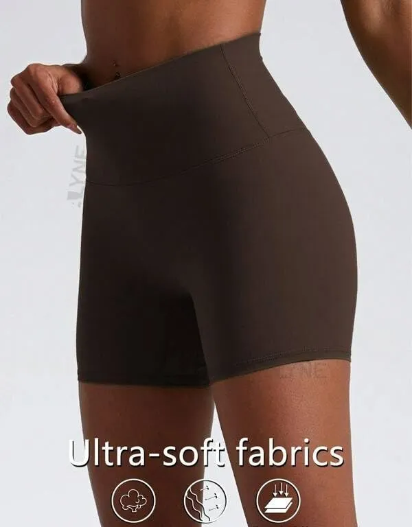 Alyne_Yoga_Women'S_High_Waist_No_Front_Seam_Shorts_Buttery_Soft,_Naked_Feeling_Yoga_&_Workout_Shorts_Brown
