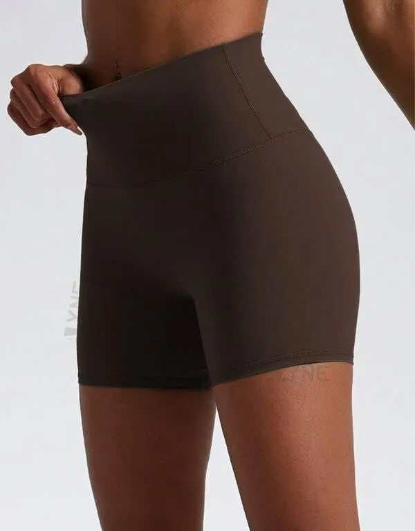 Alyne_Yoga_Women'S_High_Waist_No_Front_Seam_Shorts_Buttery_Soft,_Naked_Feeling_Yoga_&_Workout_Shorts_Brown