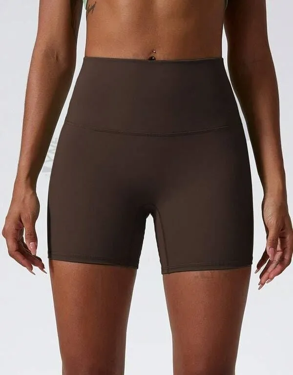 Alyne_Yoga_Women'S_High_Waist_No_Front_Seam_Shorts_Buttery_Soft,_Naked_Feeling_Yoga_&_Workout_Shorts_Brown