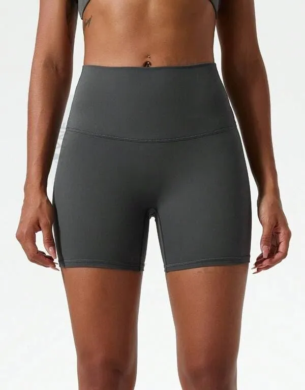 Alyne_Yoga_Women'S_High_Waist_No_Front_Seam_Shorts_Buttery_Soft,_Naked_Feeling_Yoga_&_Workout_Shorts_Grey