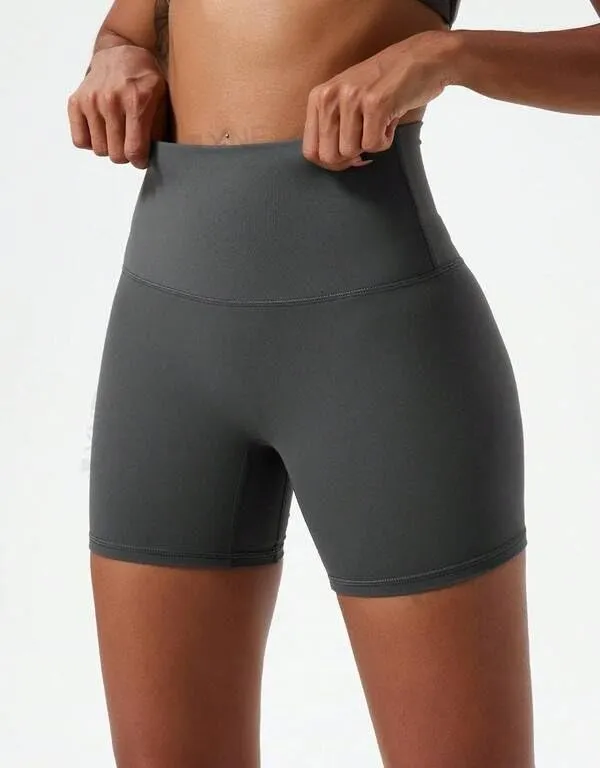 Alyne_Yoga_Women'S_High_Waist_No_Front_Seam_Shorts_Buttery_Soft,_Naked_Feeling_Yoga_&_Workout_Shorts_Grey