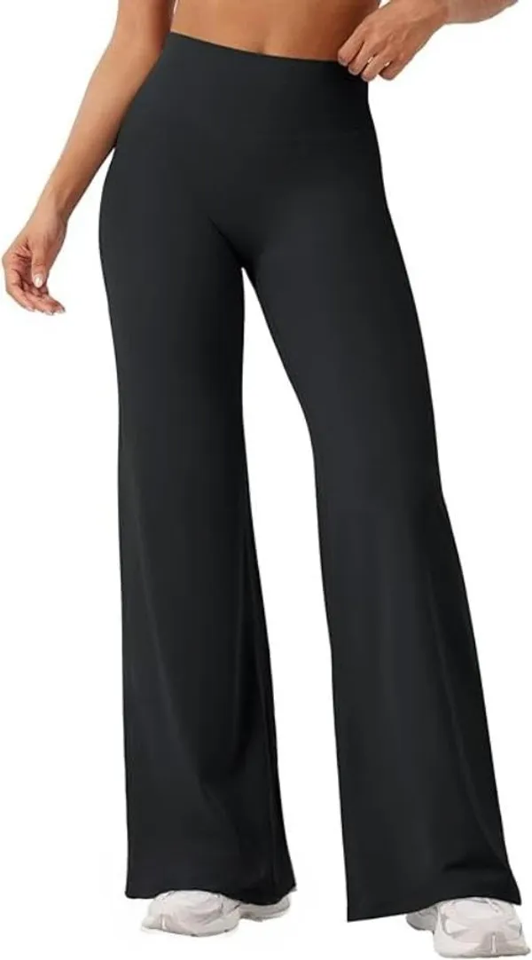 Alyne_Women_S_High-Waist_Flare_Yoga_Leggings_No_Front_Seam_Straight_Leggings_Workout_Pants_With_Tummy_Control_Slimming_Design_Black