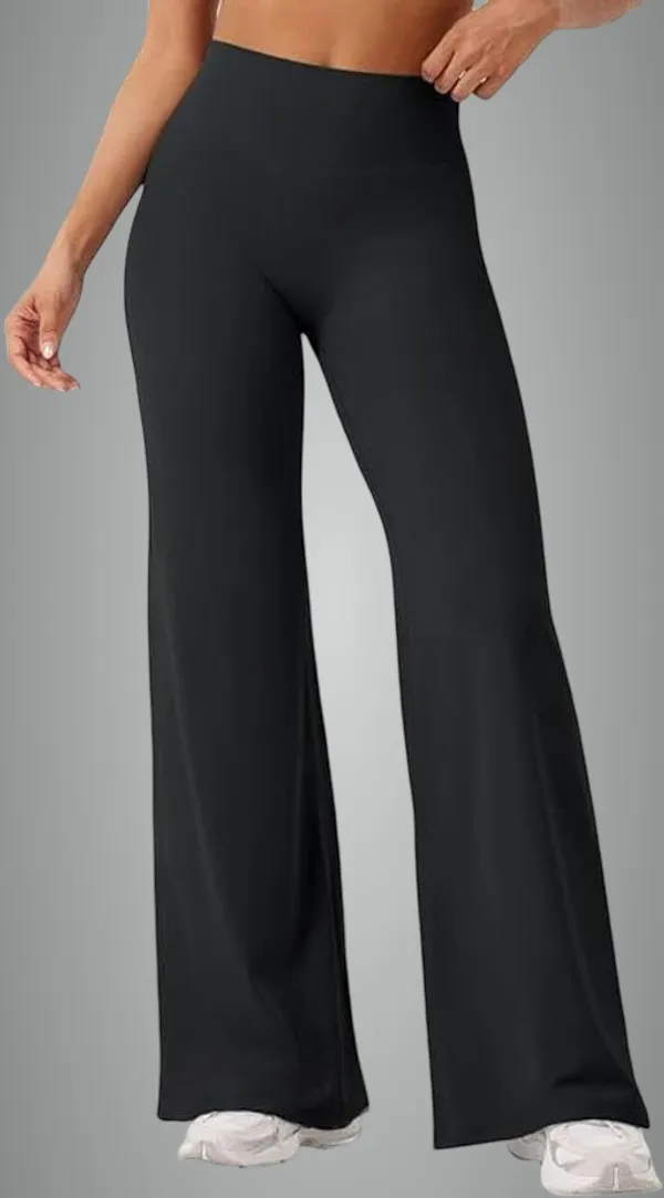 Alyne_Women_S_High-Waist_Flare_Yoga_Leggings_No_Front_Seam_Straight_Leggings_Workout_Pants_With_Tummy_Control_Slimming_Design_Black
