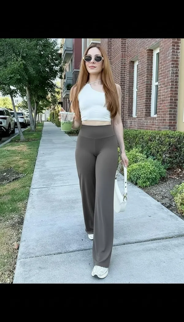 Alyne_Women_S_High-Waist_Flare_Yoga_Leggings_No_Front_Seam_Straight_Leggings_Workout_Pants_With_Tummy_Control_Slimming_Design_Brown